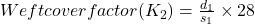 Weft cover factor(K_2)=\frac{d_1}{s_1}\times28