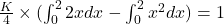 \frac{K}{4}\times (\int_{0}^{2} 2xdx-\int_{0}^{2}x^2dx)=1