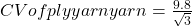 CV of ply yarn yarn=\frac{9.8}{\sqrt 3}