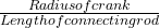 \frac{Radius of crank}{Length of connecting rod}