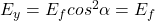 E_y = E_f cos^2 \alpha = E_f