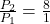 \frac{P_2}{P_1}=\frac{8}{1}