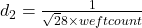 d_2=\frac{1}{\sqrt 28 \times weft count}