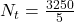 N_t=\frac{3250}{5}