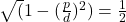 \sqrt (1-(\frac{p}{d})^2)=\frac{1}{2}