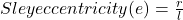 Sley eccentricity(e)=\frac{r}{l}