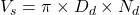 V_s=\pi \times D_d \times N_d