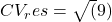 CV_res=\sqrt(9)