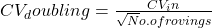 CV _doubling=\frac{CV_in}{\sqrt No. of rovings}