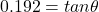 0.192=tan \theta