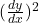 (\frac{dy}{dx})^2