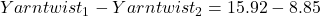 Yarn twist_1-Yarn twist_2=15.92-8.85
