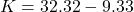 K=32.32-9.33