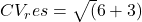 CV_res=\sqrt(6+3)