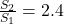\frac{S_2}{S_1}=2.4