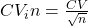 CV_in=\frac{CV}{\sqrt n}