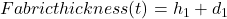 Fabric thickness(t)=h_1+d_1