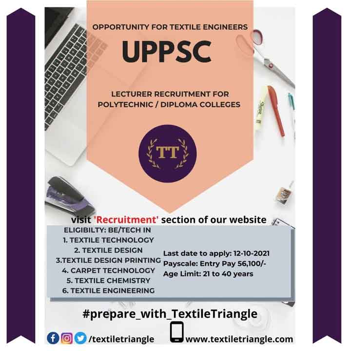 uppsc textile lecturer job