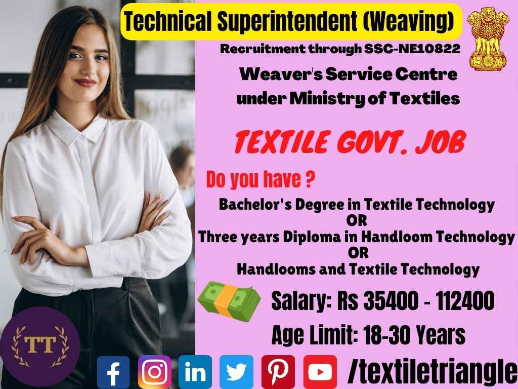NE10822 ssc textile job technical superintendent